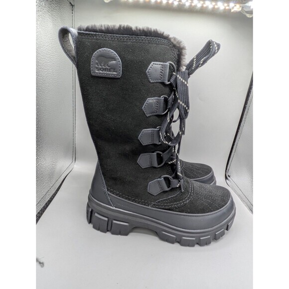 Sorel Women Tivoli V Tall Waterproof Velvet Black Neutral Winter Boots New SZ  6 - Picture 3 of 8